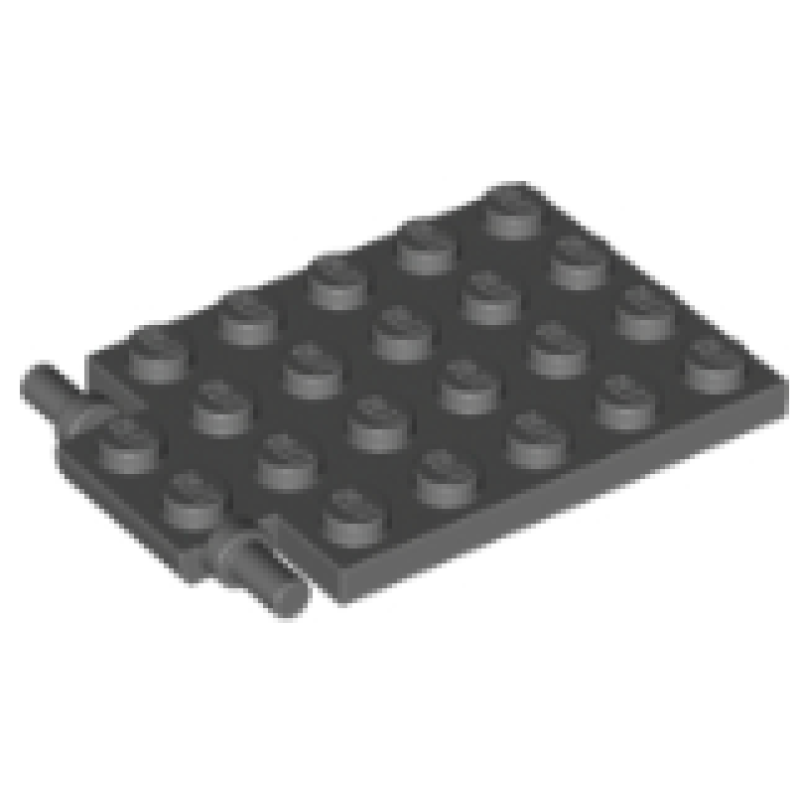 Plaat, Aangepast 4x6 met valluik scharnier Dark Bluish Gray